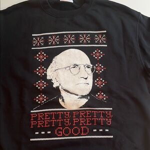 Black Graphic Sweater larry david